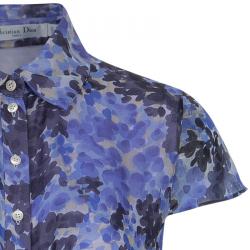 Pre Owned Dior Purple Floral Silk Chiffon Dress S
