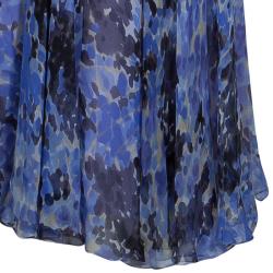 Pre Owned Dior Purple Floral Silk Chiffon Dress S