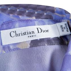Pre Owned Dior Purple Floral Silk Chiffon Dress S