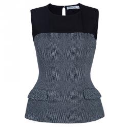 Dior Grey Sleeveless Wool Top M