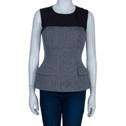 Dior Grey Sleeveless Wool Top M