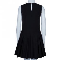 Dior Black Drop Waist Pleated Dress M