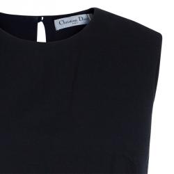 Dior Black Drop Waist Pleated Dress M
