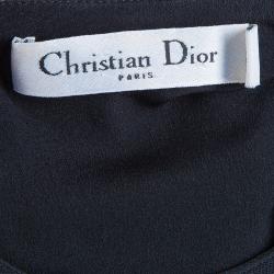 Dior Black Drop Waist Pleated Dress M