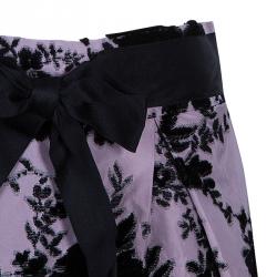 Pre Owned Dior Black and Purple Velvet Skirt M