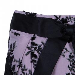 Pre Owned Dior Black and Purple Velvet Skirt M