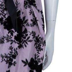 Pre Owned Dior Black and Purple Velvet Skirt M
