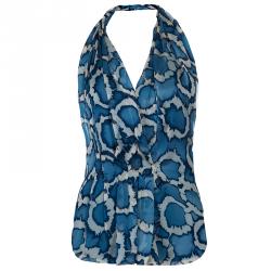 Dior Blue Print Silk Top S