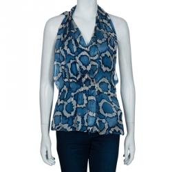 Dior Blue Print Silk Top S