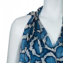 Dior Blue Print Silk Top S