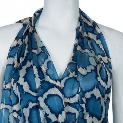 Dior Blue Print Silk Top S
