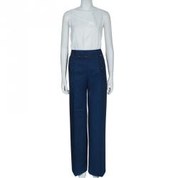 Pre Owned Dior Navy Blue Nautical Trousers M