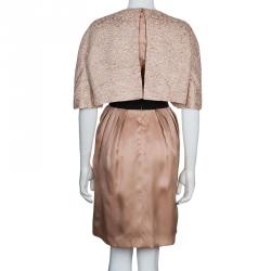 Dior Beige Jacquard Silk Dress L