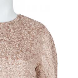 Dior Beige Jacquard Silk Dress L