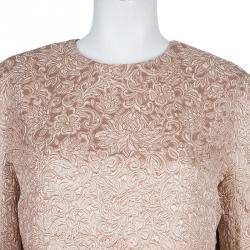 Dior Beige Jacquard Silk Dress L