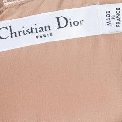 Dior Beige Jacquard Silk Dress L