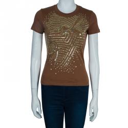 Dior Brown Sequin T Shirt S