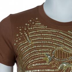 Dior Brown Sequin T Shirt S