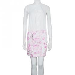 Dior Pink and White Cotton Skirt M