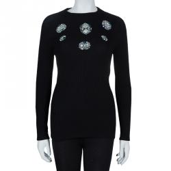 Dior Black Embellished Sweater M
