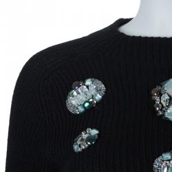 Dior Black Embellished Sweater M