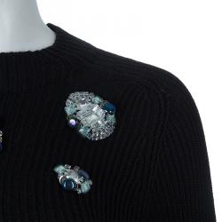 Dior Black Embellished Sweater M