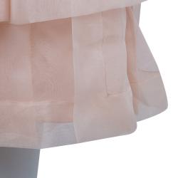 Pre Owned Dior Beige Layered Horizontal Pintuck Detail Silk Skirt M