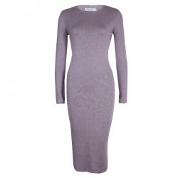 Dior Mauve Knit Bodycon Long Sleeve Maxi Dress S