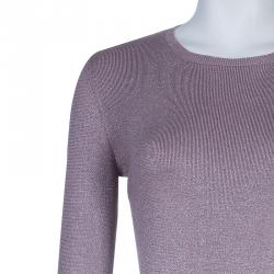 Dior Mauve Knit Bodycon Long Sleeve Maxi Dress S