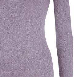 Dior Mauve Knit Bodycon Long Sleeve Maxi Dress S