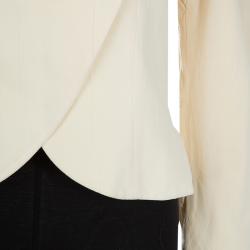 Dior Cream Frog Button Closure Mandarin Collar Jacket M
