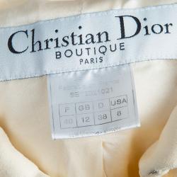Dior Cream Frog Button Closure Mandarin Collar Jacket M
