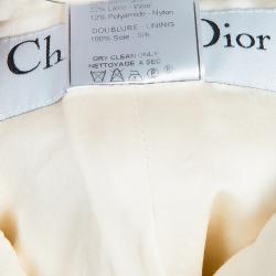 Dior Cream Frog Button Closure Mandarin Collar Jacket M