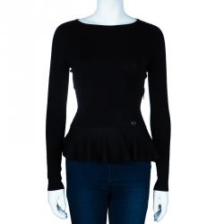 Pre Owned توب ديور تريكو أسود بكشكشة M