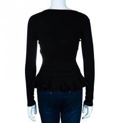 Pre Owned توب ديور تريكو أسود بكشكشة M