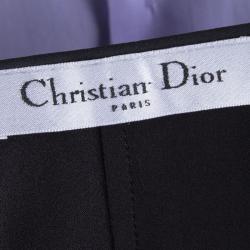 Dior Black Silk Embellished Floral Motif Detail Sleeveless Dress S