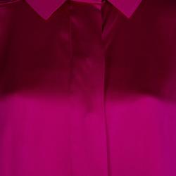 Pre Owned Dior Boutique Pink Silk Long Sleeve Oversized Blouse XL