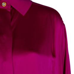 Pre Owned Dior Boutique Pink Silk Long Sleeve Oversized Blouse XL