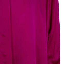 Pre Owned Dior Boutique Pink Silk Long Sleeve Oversized Blouse XL
