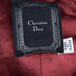 Pre Owned Dior Red Mink Fur and Leather Hooded Jacket S