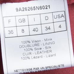 Pre Owned Dior Red Mink Fur and Leather Hooded Jacket S