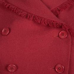 Dior Red Wool Double Breasted Short Sleeve Dress S