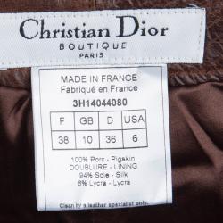 Dior Brown Leather Eyelet Detail Boot Cut Pants M