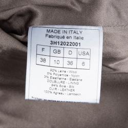 Dior Brown Leather Patch Detail Tweed Jacket M