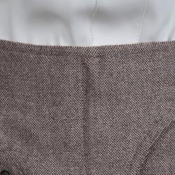 Pre Owned Dior Brown Buckle Detail Tweed Skirt M