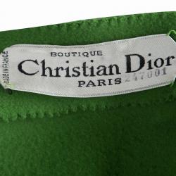 Pre Owned Dior Green Fleece Wool Metallic Edging Detail Box Jacket M