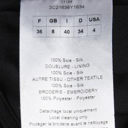 Pre Owned Dior Black Sequinned Border Detail Kaftan S