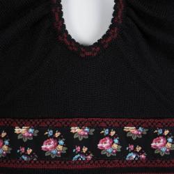 Pre Owned Dior Boutique Embroidered Knit Belt Detail Strapless Top M