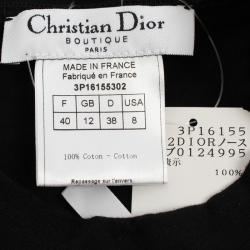 Pre Owned Dior Black Denim Logo Sleeveless Knit Top M