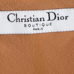 Pre Owned Dior Multicolor Printed Silk Chiffon Ruffle Detail Sleeveless Top S